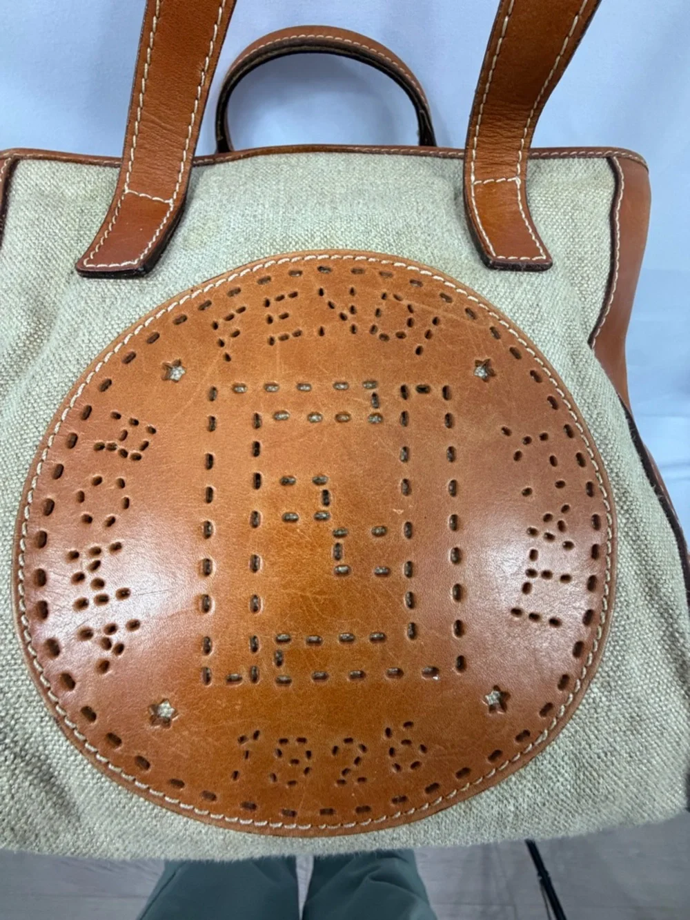 Vintage Fendi Selleria Canvas Leather Tote Bag w Matching Strap Italy - Picture 7 of 17